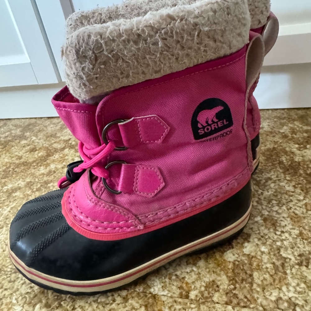 Sorel Kids Pink and Black Winter Boots